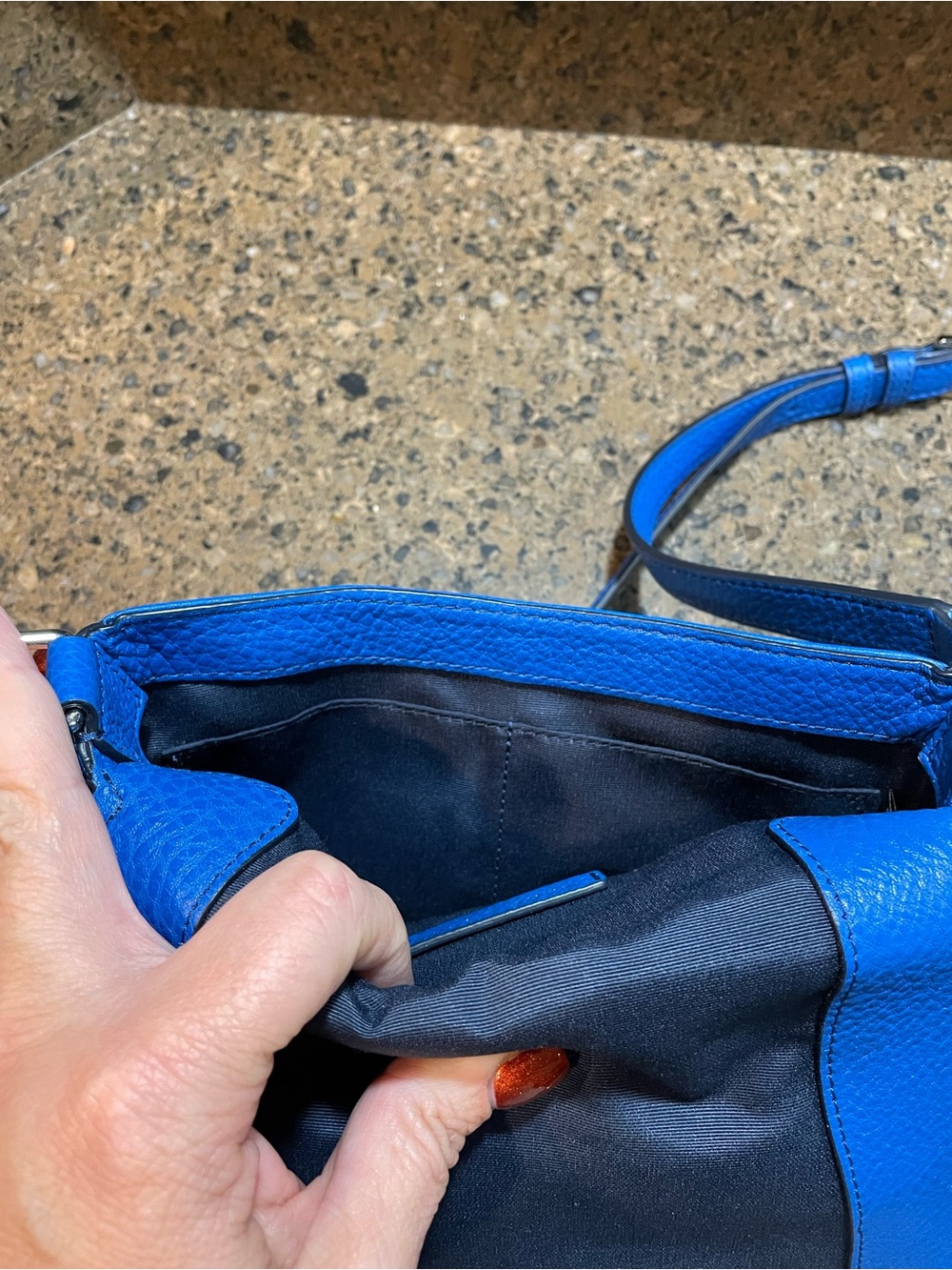 Marc Jacobs Empire City Mini Messenger Leather Crossbody Bag Cobalt Blue EUC - Picture 11 of 15
